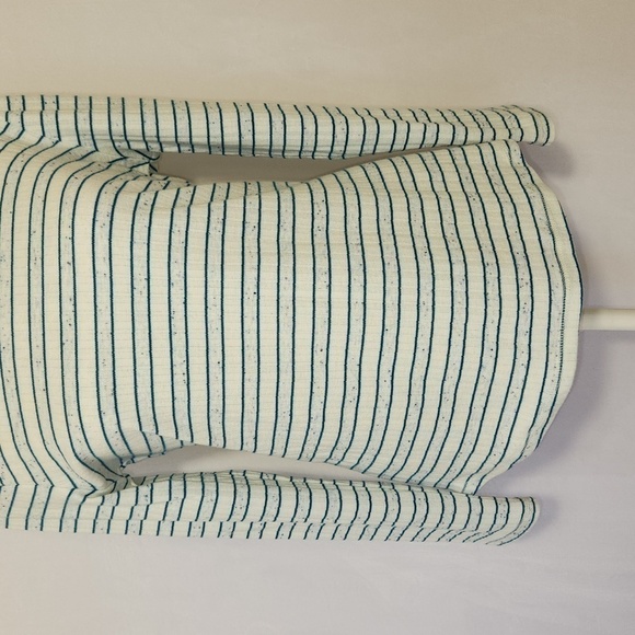 T by Talbots Blue Striped Side Snap Turtleneck Long Sleeve Pull Over Tunic SZ LP - Picture 3 of 16